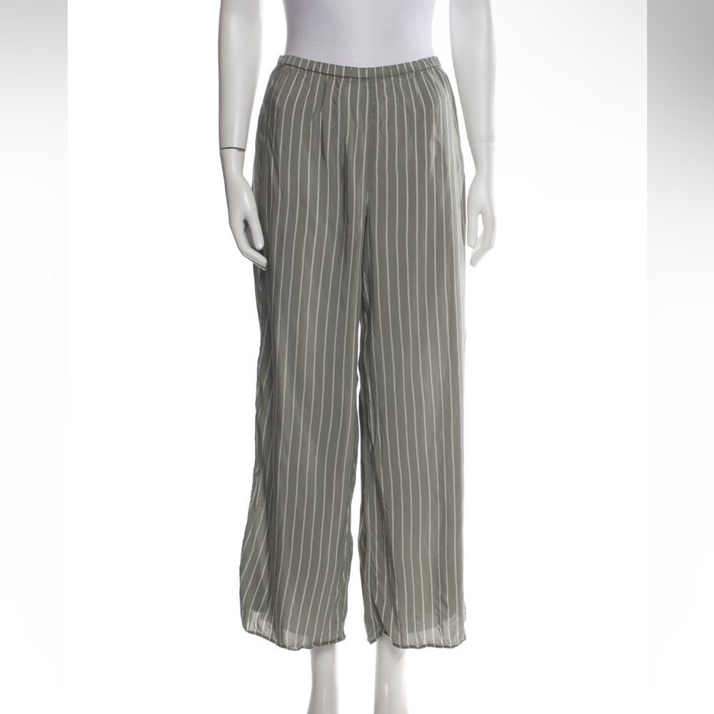 La Ligne wide leg striped green pants sz XS